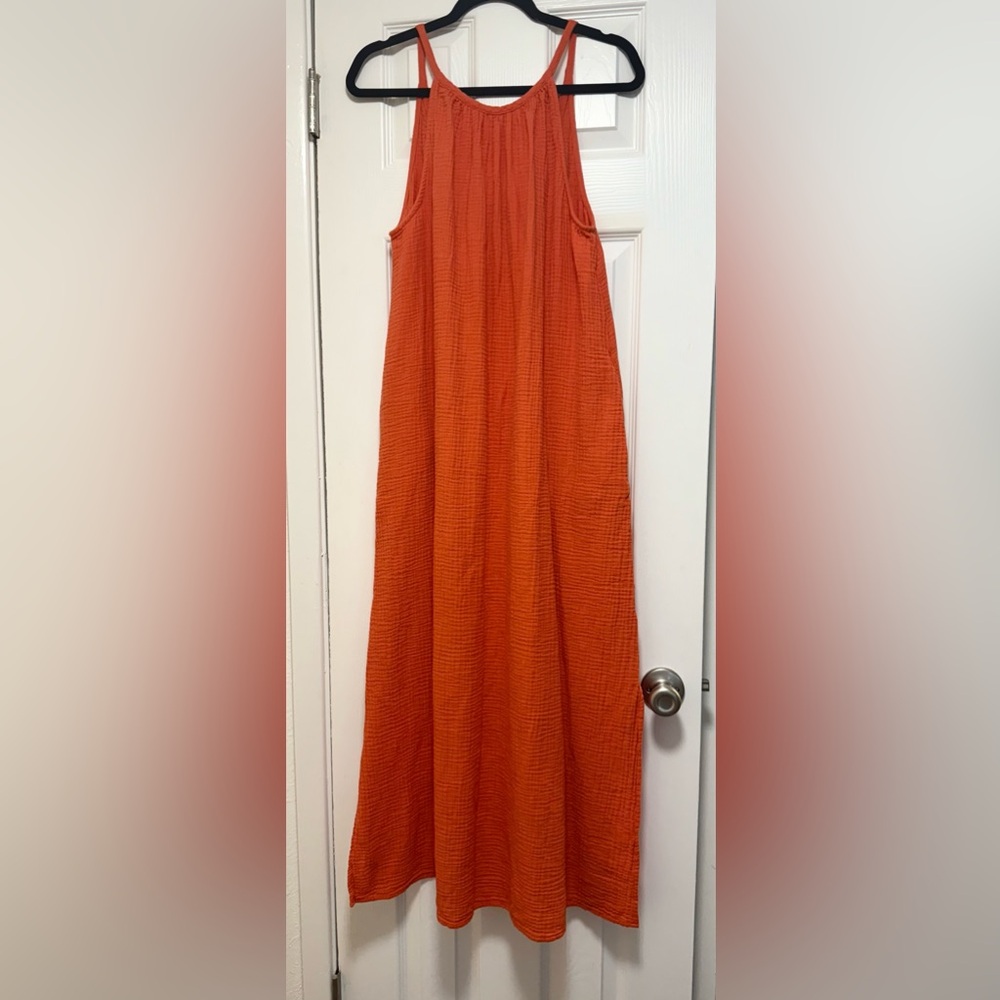 Orange Sleeveless Maxi Dress - Picture 6 of 6